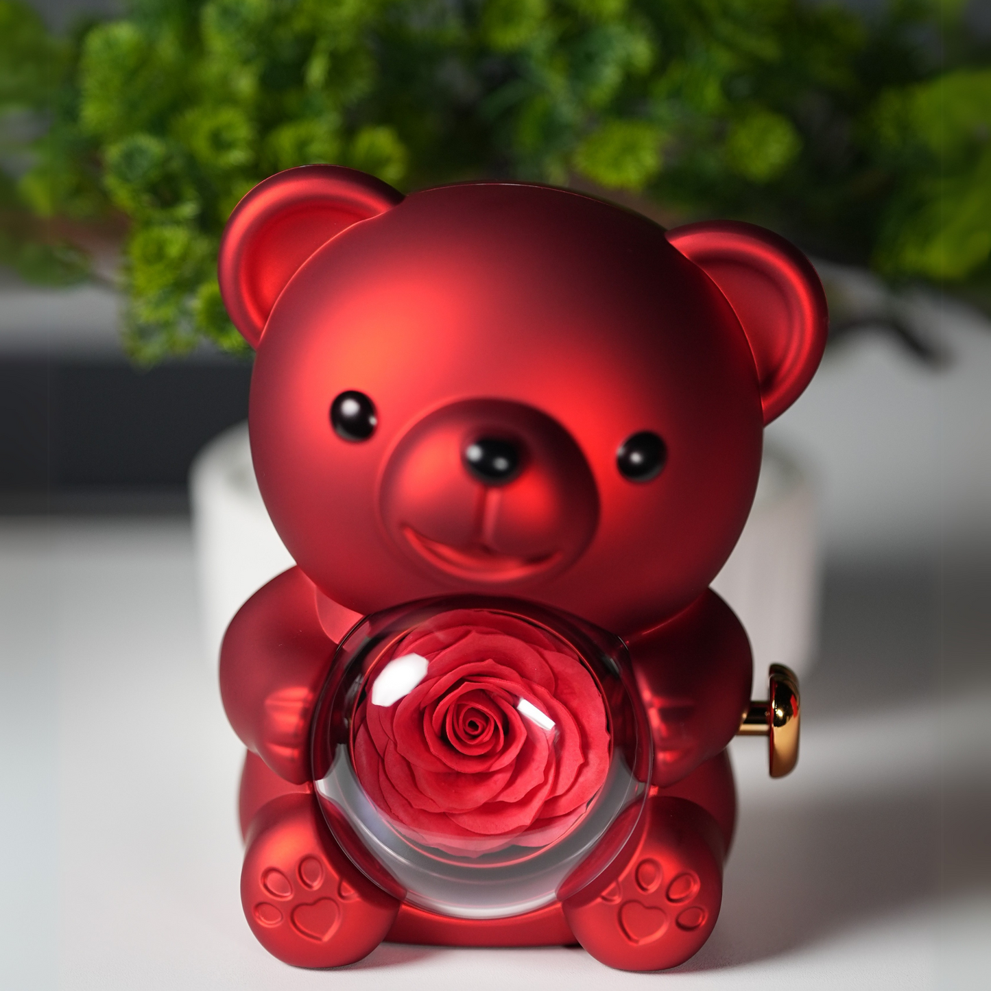 Hugging Bear Rotating Rose jewellery Gift Box without necklace π