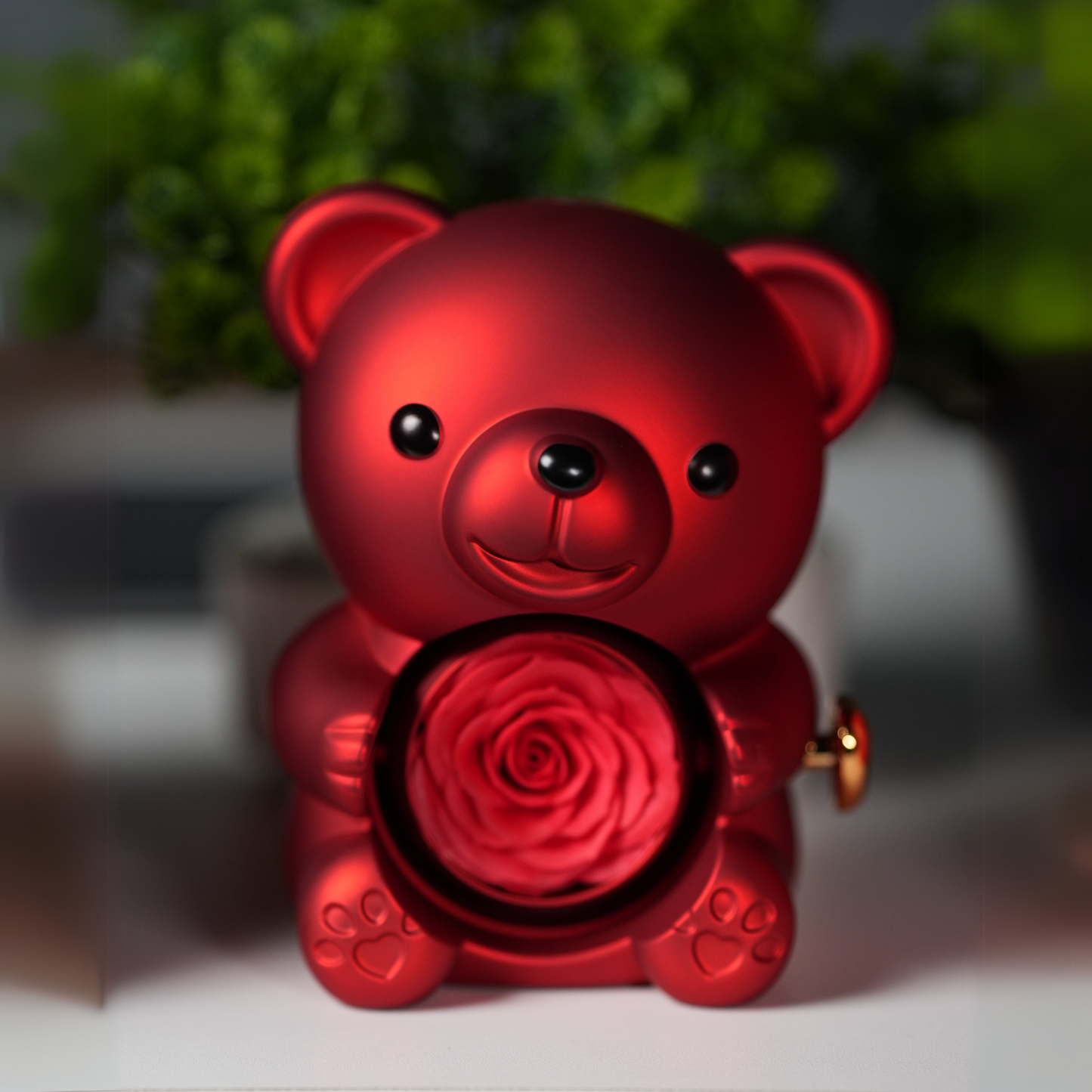 Hugging Bear Rotating Rose jewellery Gift Box without necklace π