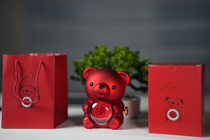 Hugging Bear Rotating Rose jewellery Gift Box without necklace 🎁